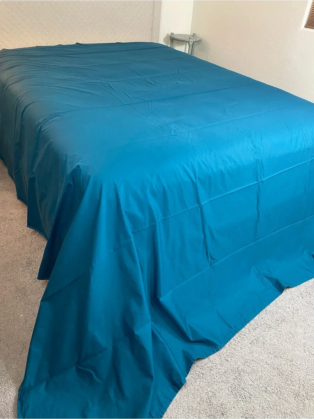 Teal Luxury King Flat Sheet 100% cotton